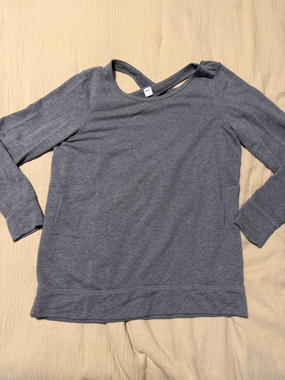 Old Navy Women's Blue/Gray Criss Cross Nack Sweatshirt